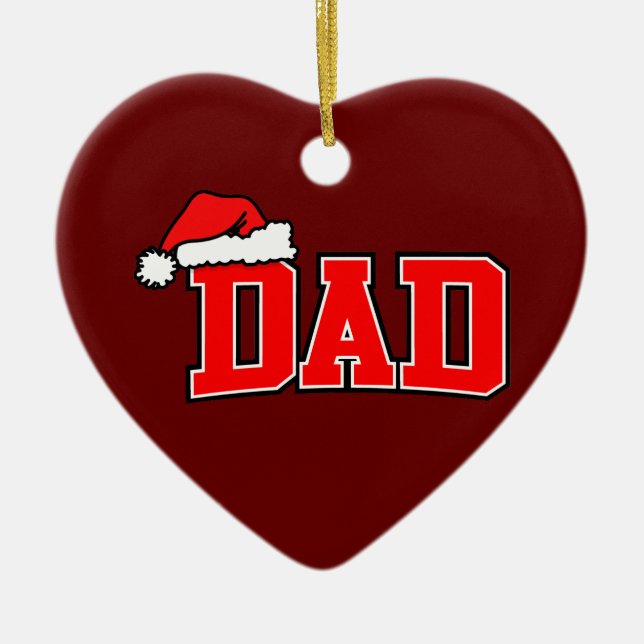 Santa Dad Heart Ornament (Front)