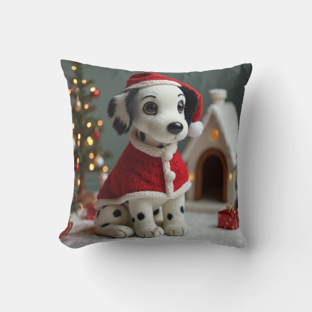 Santa Dalmatian Cushion (Front)