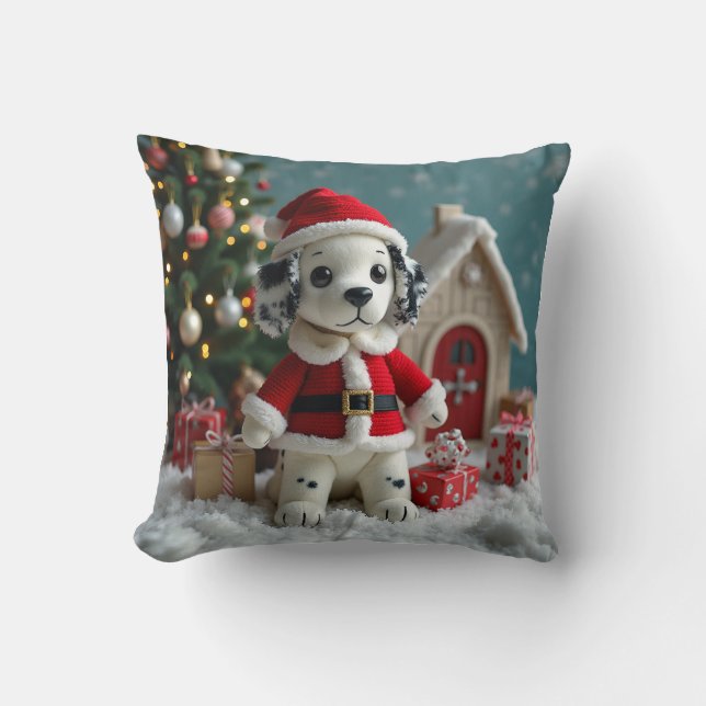 Santa Dalmatian Cushion (Front)