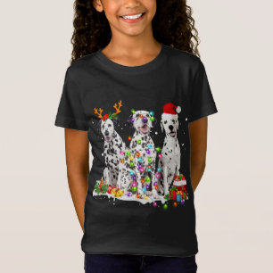 Santa Dalmatian Dog Gorgeous Reindeer Christmas Pa T-Shirt