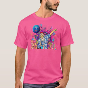 Santa Dancing Disco Party Retro 80s Summer Christm T-Shirt