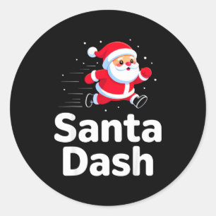 Santa Dash Christmas Running Runner Costume Xmas 5 Classic Round Sticker