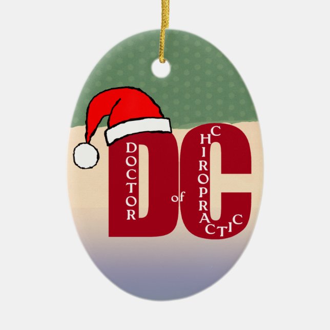 Santa DC Doctor of Chiropractic Christmas Logo Ceramic Tree Decoration (Front)