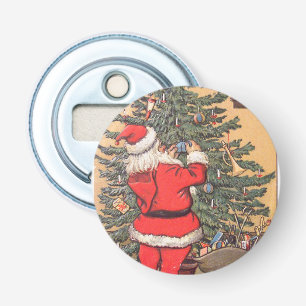 Santa Decorating Christmas Tree Bottle Opener