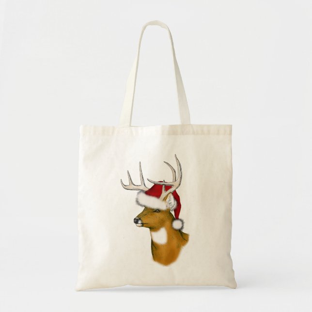 santa deer tote bag (Front)
