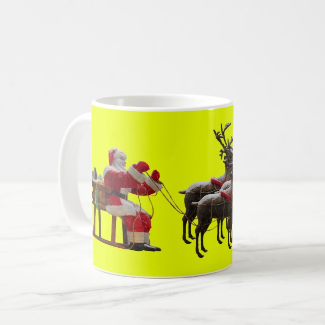 Santa & Deers Coffee Mag Mug (Front Left)