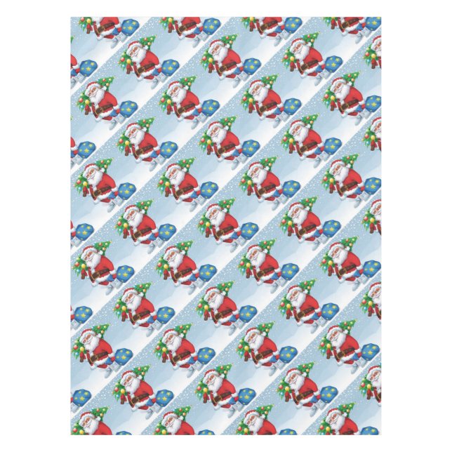 Santa Delivering Christmas Pattern Tablecloth (Front)