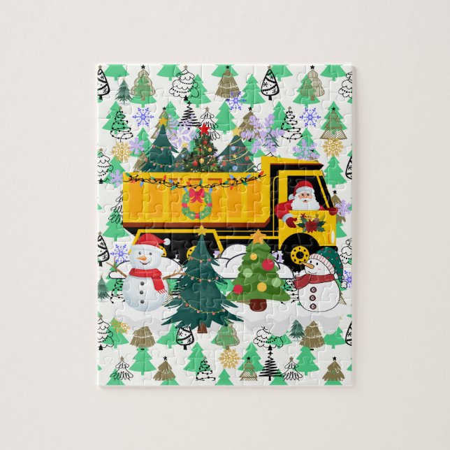 Santa Delivering Christmas Trees Jigsaw Puzzle (Vertical)
