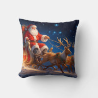 Santa Delivering Toys on a Slope with Reindeer