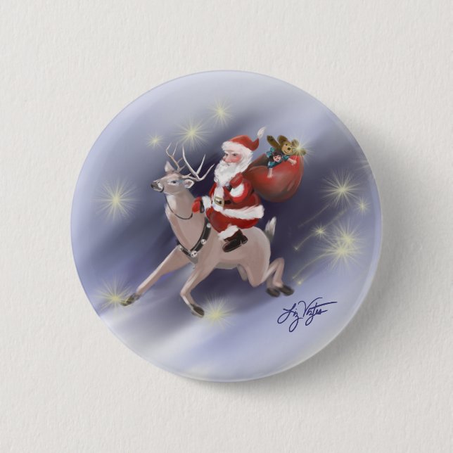 Santa Delivers Button (Front)