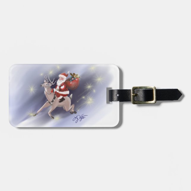 Santa Delivers Luggage Tag (Front Horizontal)