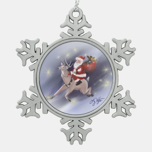 Santa Delivers Ornament (Front)