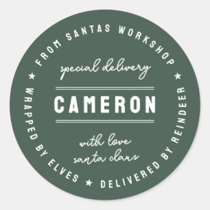 Santa Delivery Sticker   Christmas Gift Seal Label