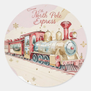 Santa Delivery Sticker   Pastel Pink & Gold Stars