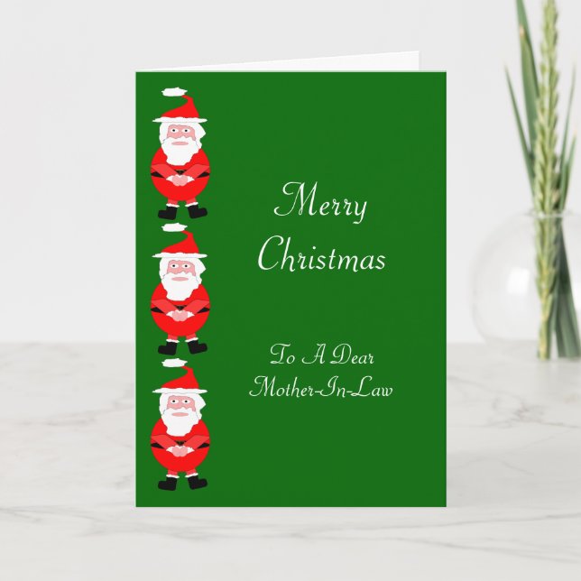 Santa Design Mother-In-Law Christmas Card (Front)