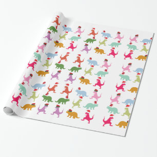 Santa Dinos Wrapping Paper