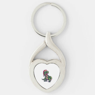 Santa Dinosaur Christmas Shirt Key Ring