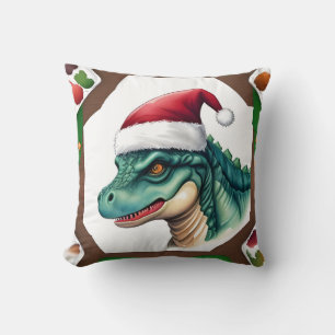 Santa Dinosaur  Cushion