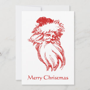 Santa Distressed Faux Letterpress Style Groupon Holiday Card
