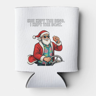 Santa Divorce Custody Humour Funny Holiday Xmas Can Cooler