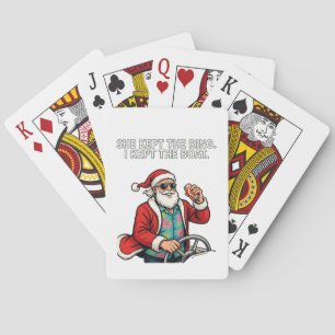 Santa Divorce Custody Humour Funny Holiday Xmas Playing Cards