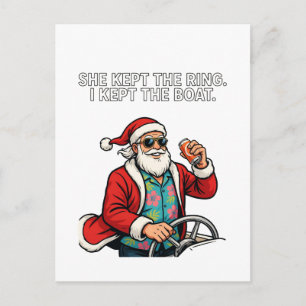 Santa Divorce Custody Humour Funny Holiday Xmas Postcard