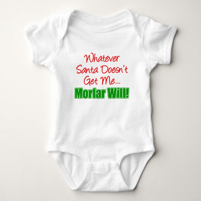 Santa Doesn't Get Me Morfar Will Baby Bodysuit (Front)