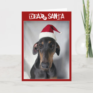 Santa Dog Christmas greeting card
