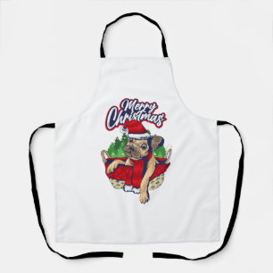 Santa Dog Christmas Puppy Santa Paws Merry Dogmas  Apron