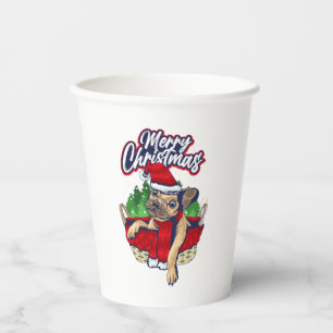 Santa Dog Christmas Puppy Santa Paws Merry Dogmas  Paper Cups
