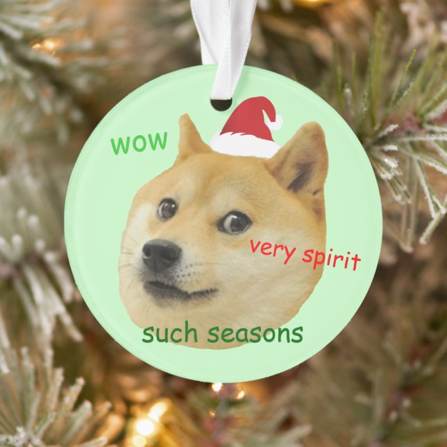 Santa Doge Funny Meme Ornament (Tree)