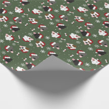 Santa Dogs on Green