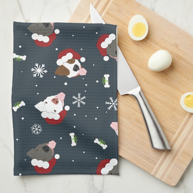 Santa Dogs Tea Towel (Quarter Fold)