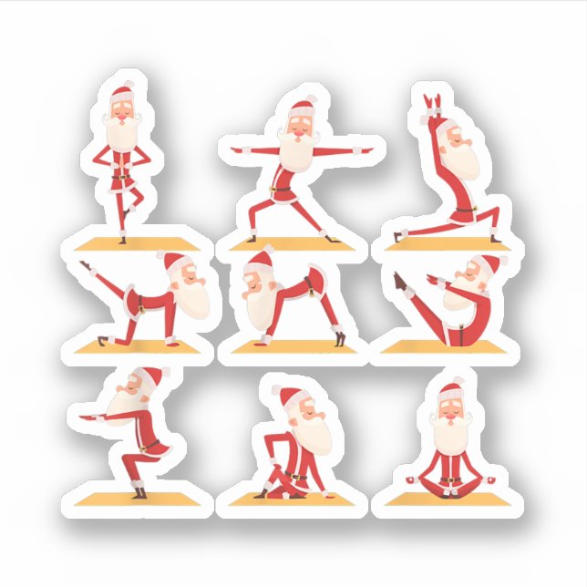 Santa Doing Yoga Exercises Poses Meditation Christ (Front)