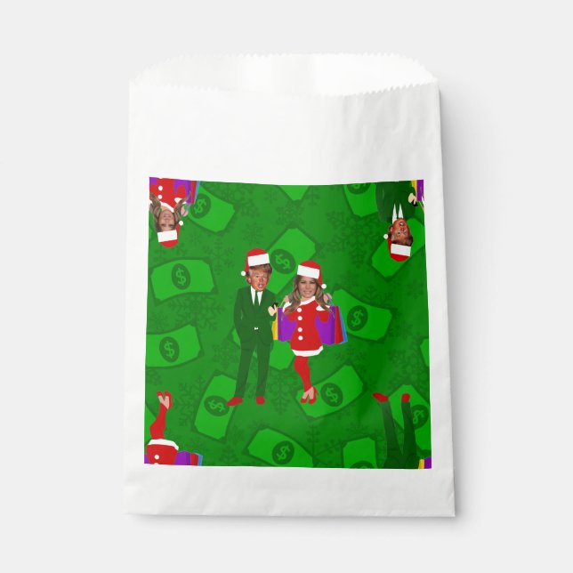 santa donald melania trump christmas money favour bags (Front)