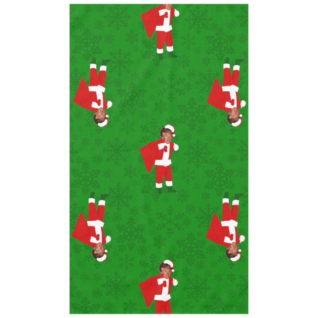 santa donald trump ugly christmas tablecloth (Front)