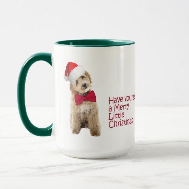 Santa Doodle Dog Mug (Left)