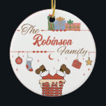 Santa Down the Chimney Christmas  Ceramic Tree Decoration<br><div class="desc">Santa Down the Chimney Christmas Ceramic Ornament</div>