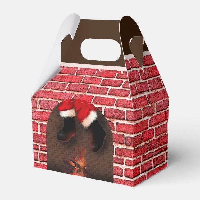 Santa down the chimney  favour box (Front Side)