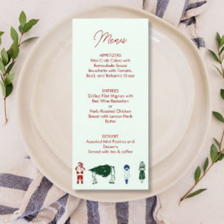 Santa Drawing Christmas Menu