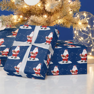 Santa Drinking Bubble Tea Wrapping Paper