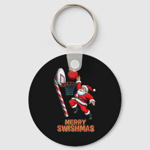 Santa Dunking Merry Swishmas Basketball Christmas  Key Ring