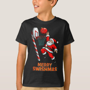 Santa Dunking Merry Swishmas Basketball Christmas  T-Shirt