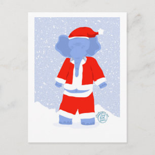 Santa Elephant Postcard