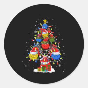 Santa Elf Disc Golf Byll Tools Xmas Tree Men Playe Classic Round Sticker
