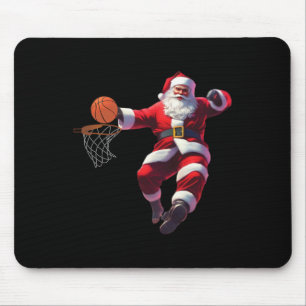 Santa elf playing basketball christmas pajama spor mouse pad