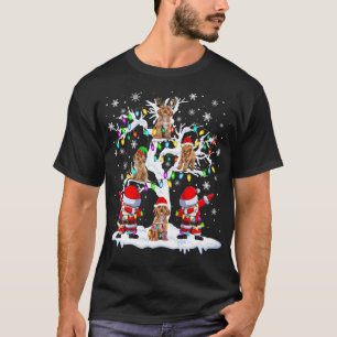Santa ELF Reindeer Cockapoo On Christmas Tree Sant T-Shirt