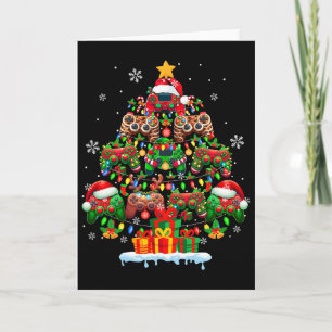Santa Elf Reindeer Game Controllers Colorful Xmas Card