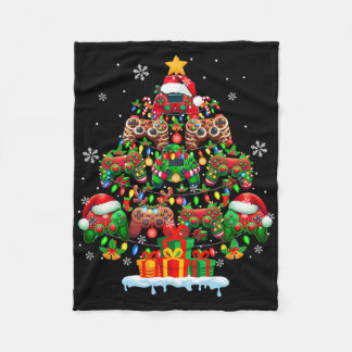 Santa Elf Reindeer Game Controllers Colorful Xmas  Fleece Blanket