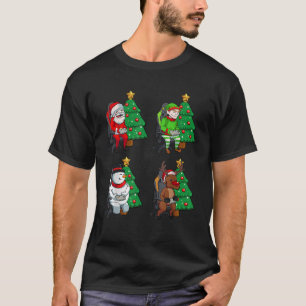 Santa Elf Reindeer Snowman Gamer Christmas Pajama  T-Shirt